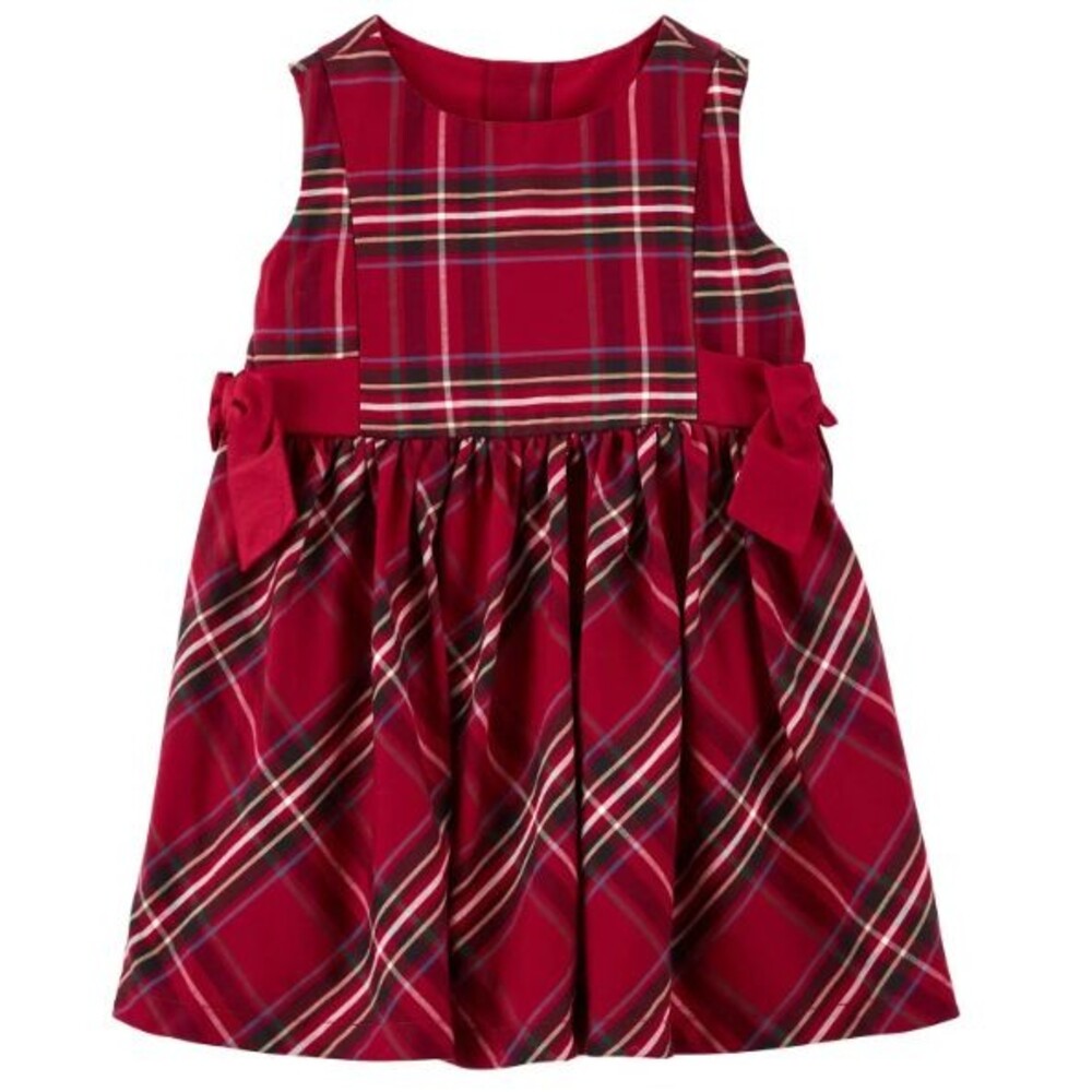 Baby 3 Month Plaid Sateen Dress Red from Carters